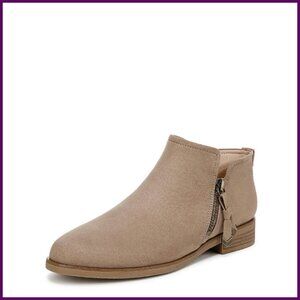 Women's Faux Suede Ankle Booties Size 7.5W Zipper Heel Sustainable